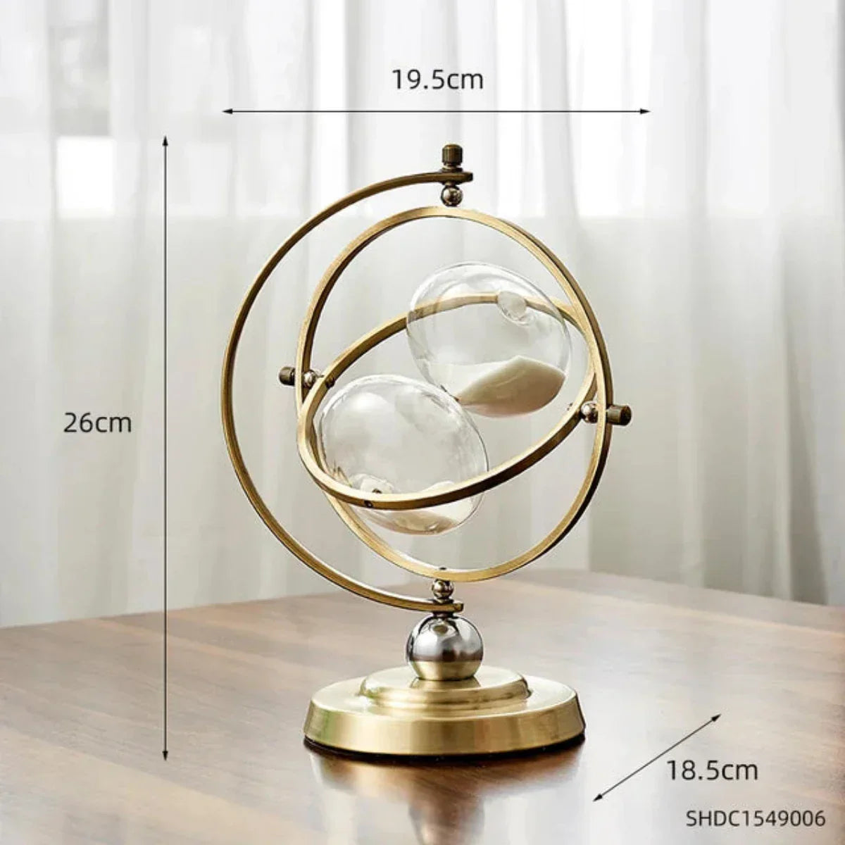 Minimalist Metal and Glass Sand Timer Stopper