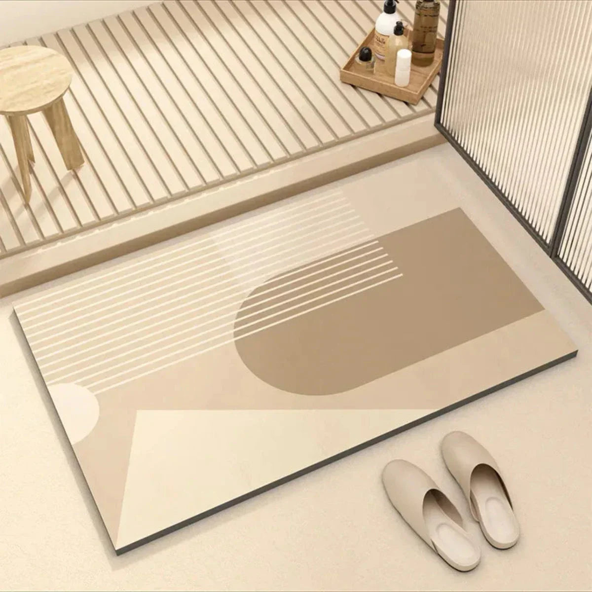 Diatomite Bathroom Mat with Non-Slip Rubber Bottom