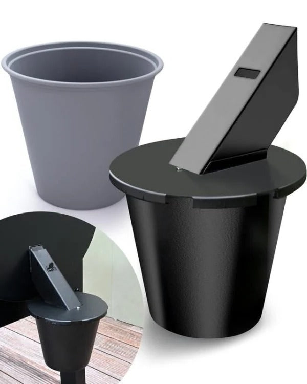 Upgraded Grill Grease Collector with Secure Lid and Reusable Liner