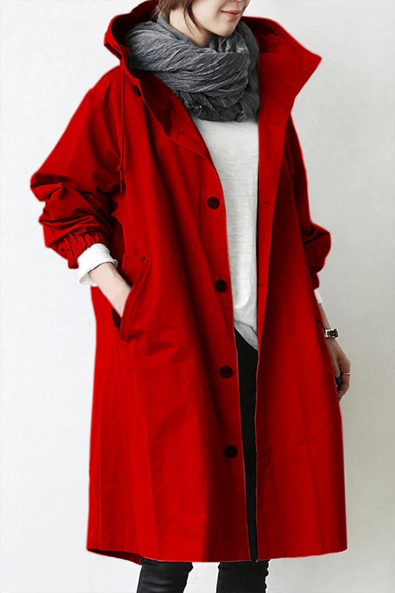 Elegant Hooded Waterproof Trench Coat for Women