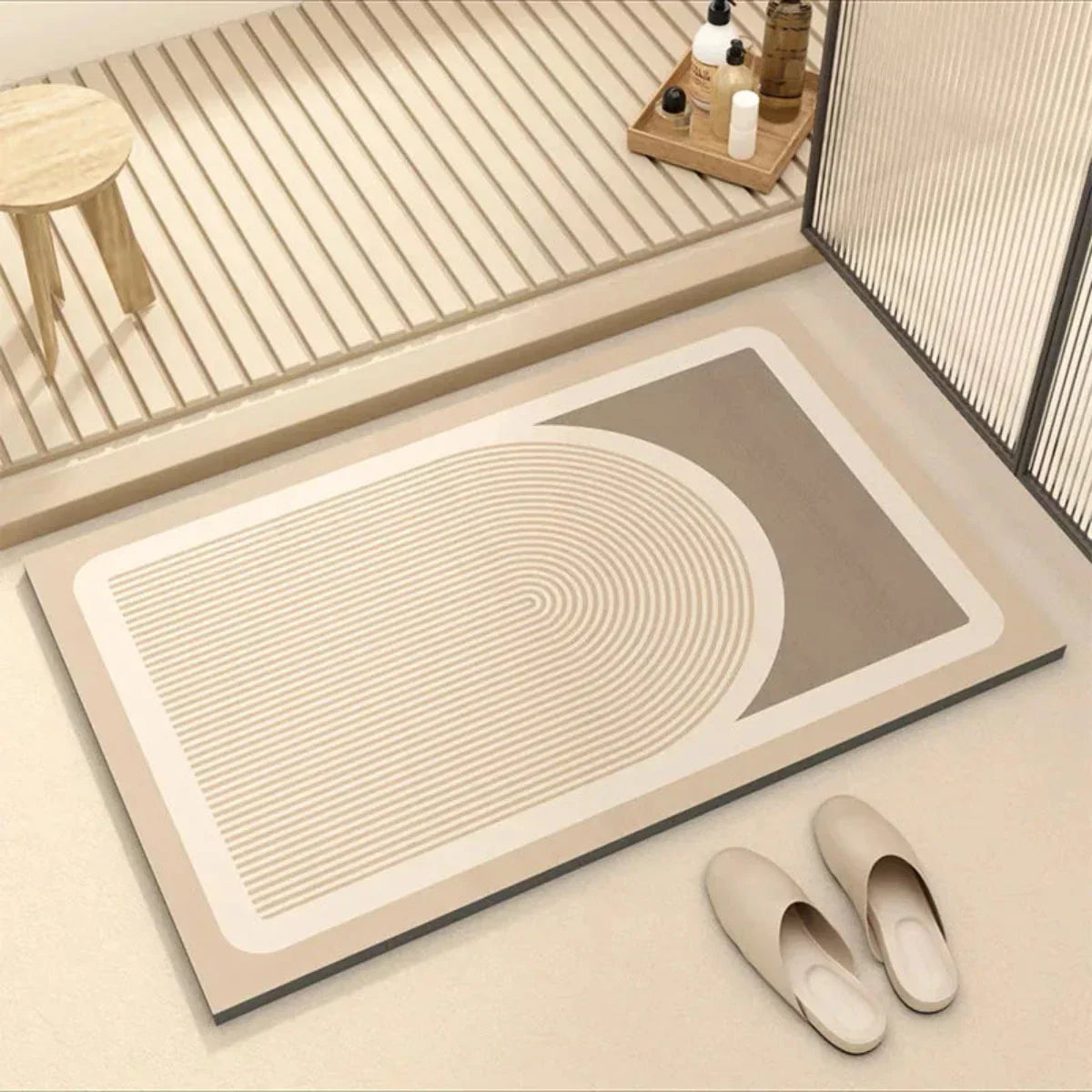 Diatomite Bathroom Mat with Non-Slip Rubber Bottom