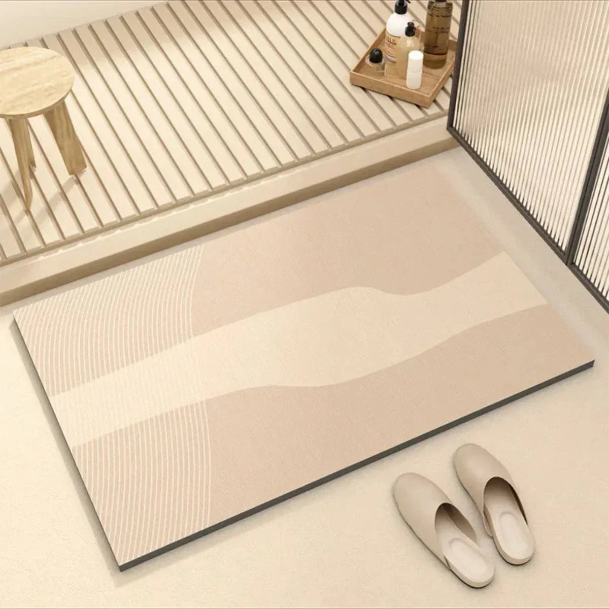 Diatomite Bathroom Mat with Non-Slip Rubber Bottom