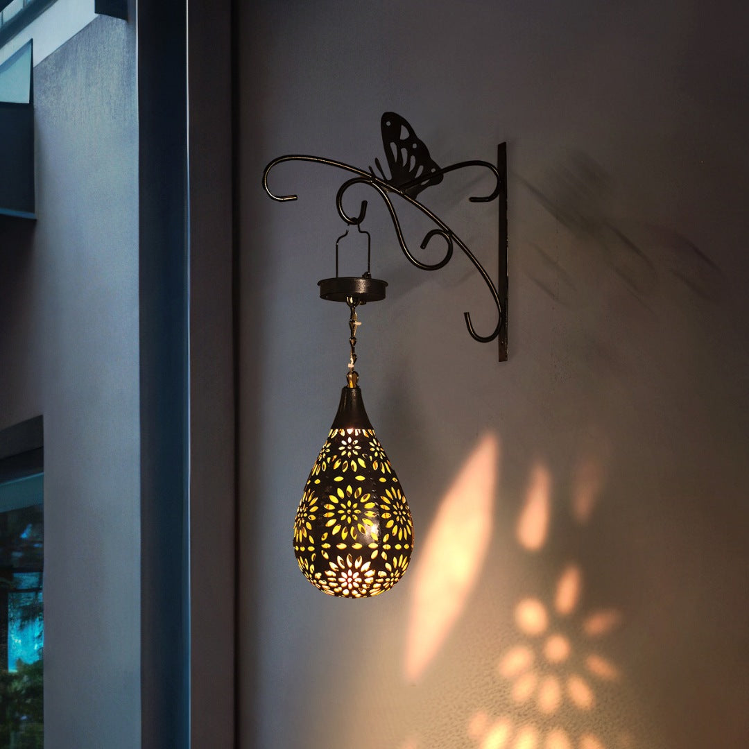 Solar-Powered Garden Hanging Lamp with Warm White Light