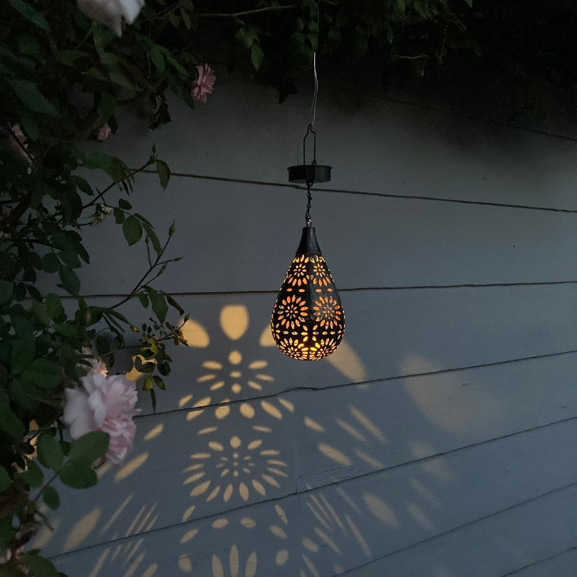 Solar-Powered Garden Hanging Lamp with Warm White Light