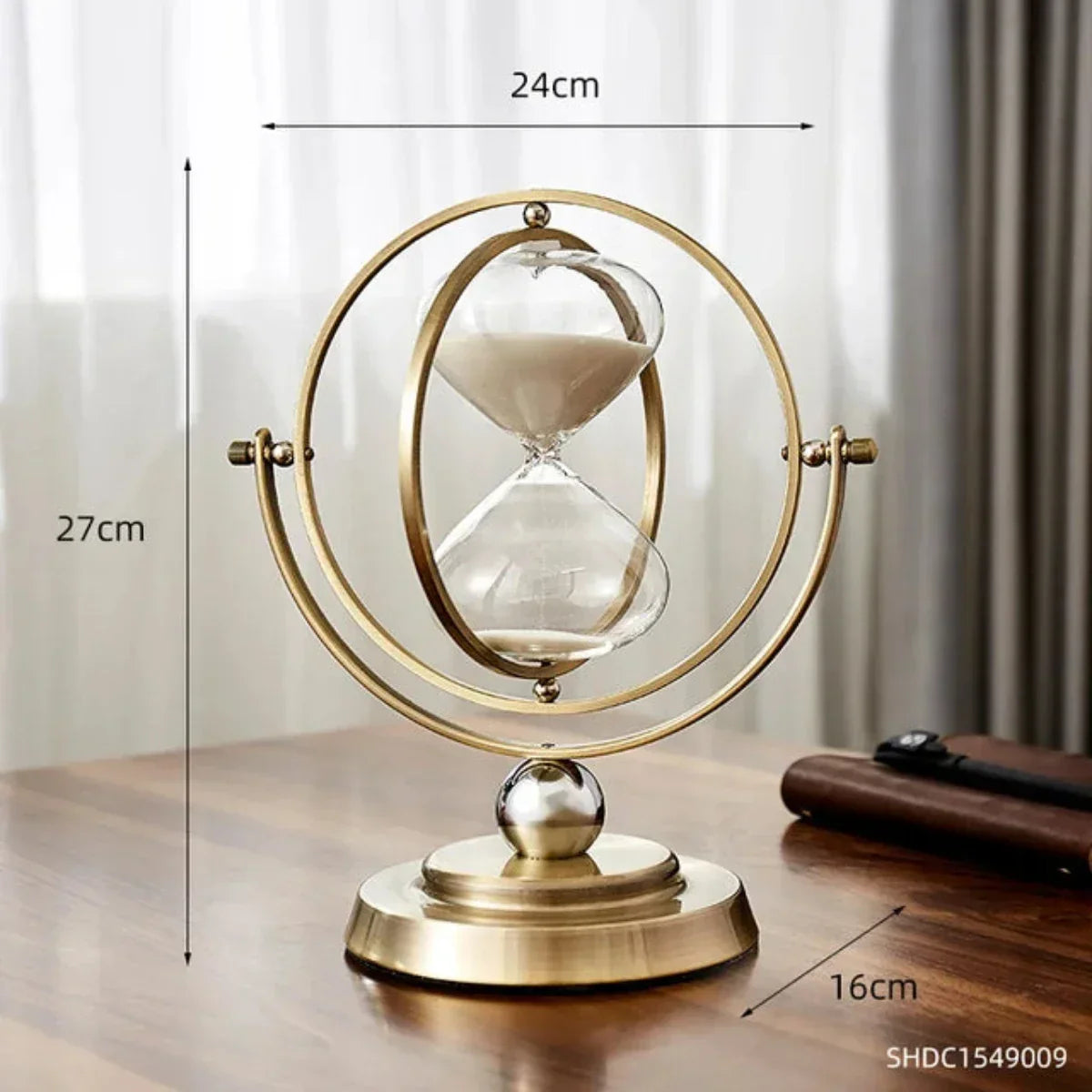 Minimalist Metal and Glass Sand Timer Stopper