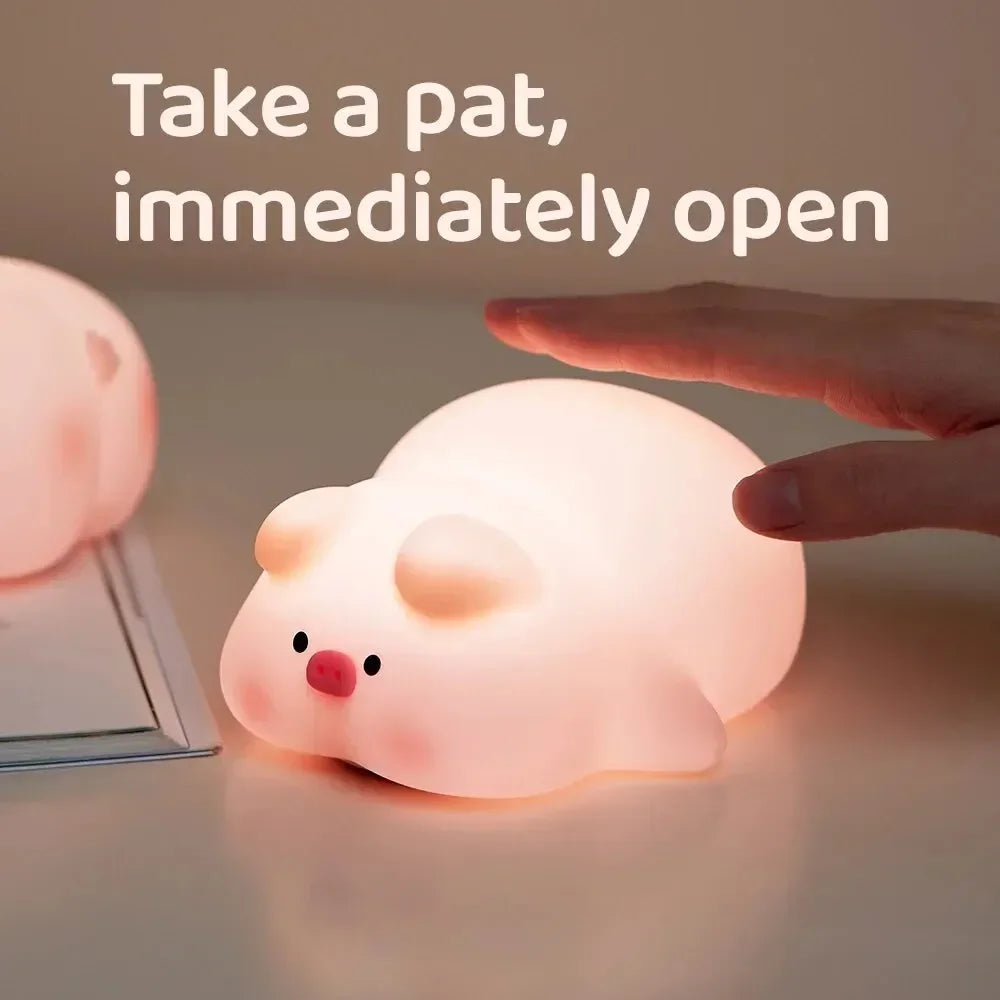 Soft LED Animal Night Light with Timer for Kids