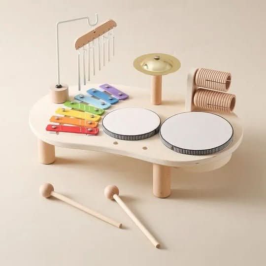Musical Wooden Toy Set with Xylophone and Instruments for Babies 12 Months+