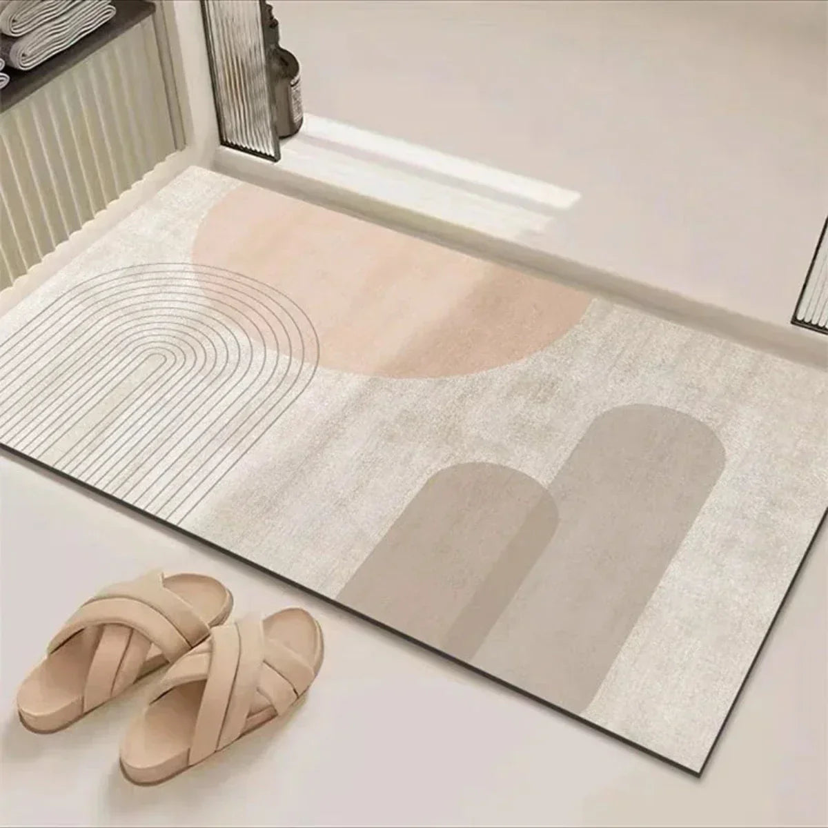 Diatomite Bathroom Mat with Non-Slip Rubber Bottom