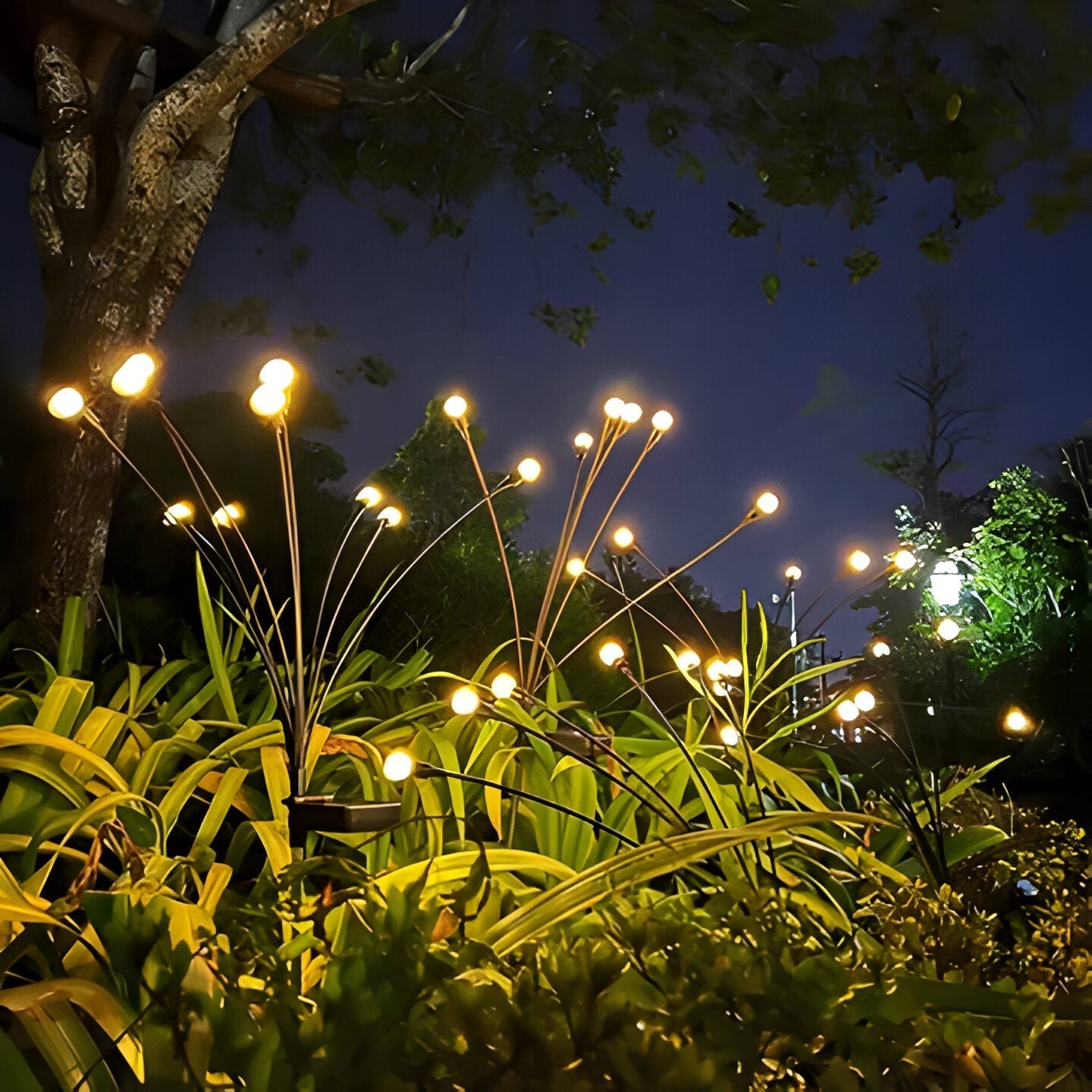 Solar-Powered Firefly Garden Lights with Flexible Motion