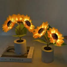 Sunflower LED Table Lamp with Rechargeable Battery