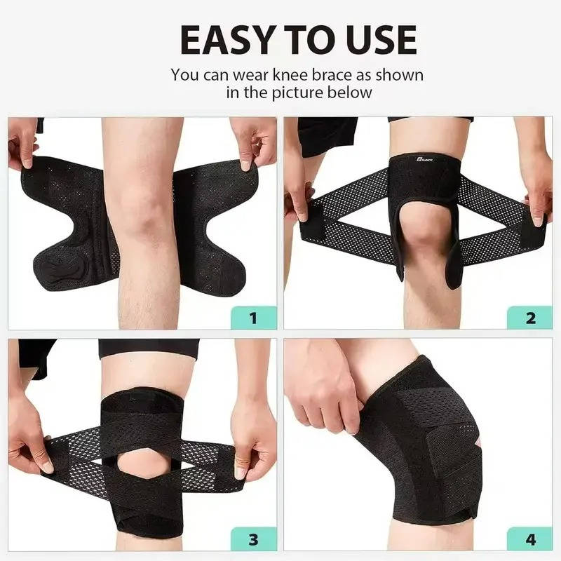 Adjustable Knee Brace with Side Stabilizers for Meniscus Tear and ACL Support