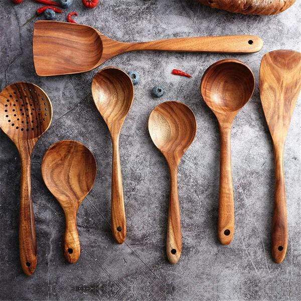 Handmade Eco-Friendly Teak Wooden Cooking Utensils Set