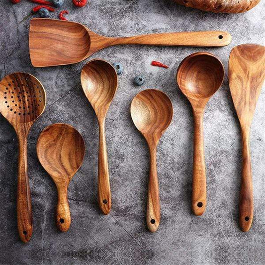 Handmade Eco-Friendly Teak Wooden Cooking Utensils Set