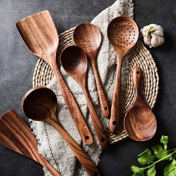 Handmade Eco-Friendly Teak Wooden Cooking Utensils Set