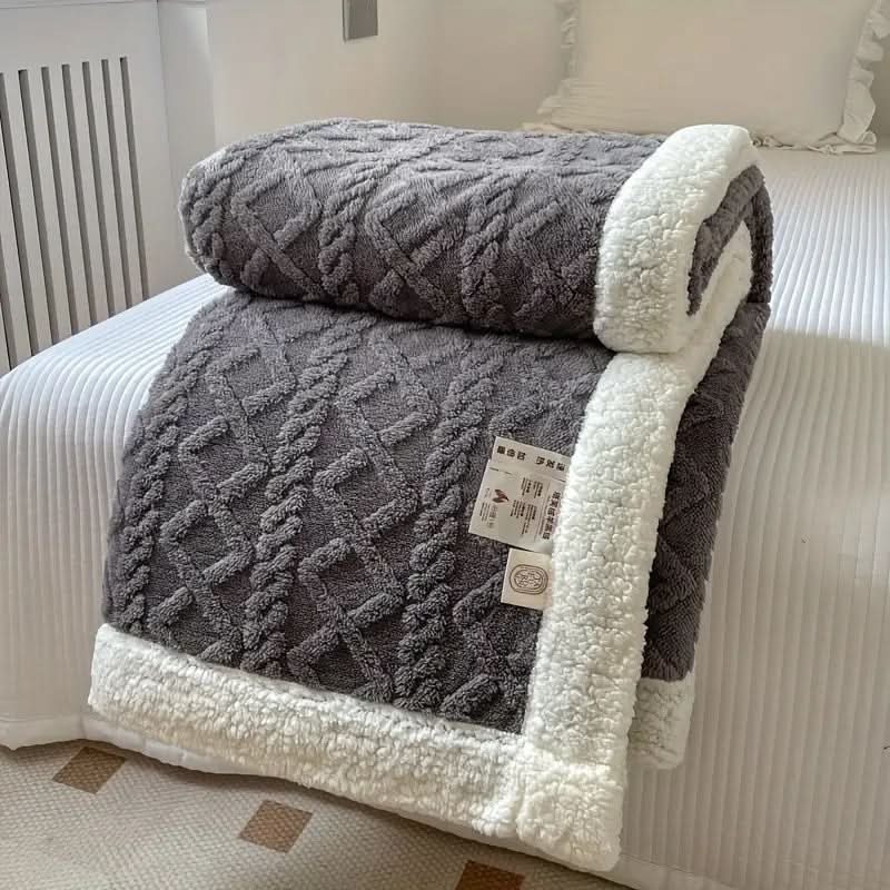Reversible Ultra-Cozy Sherpa Fleece Throw Blanket