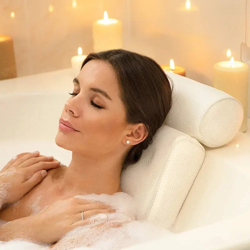 Ergonomic Luxury Bath Pillow with Suction Cups
