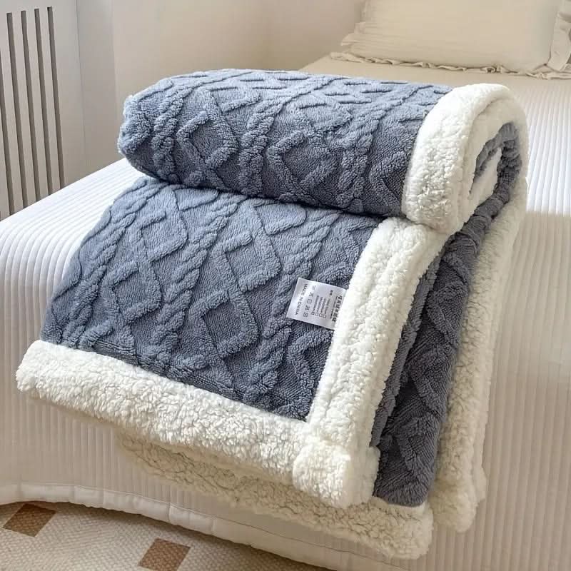 Reversible Ultra-Cozy Sherpa Fleece Throw Blanket
