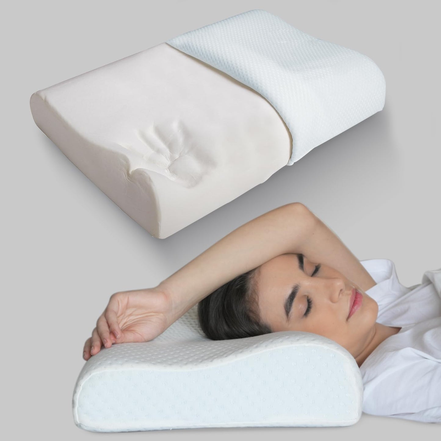 Premium Adjustable Memory Foam Pillow with Dual Height Support