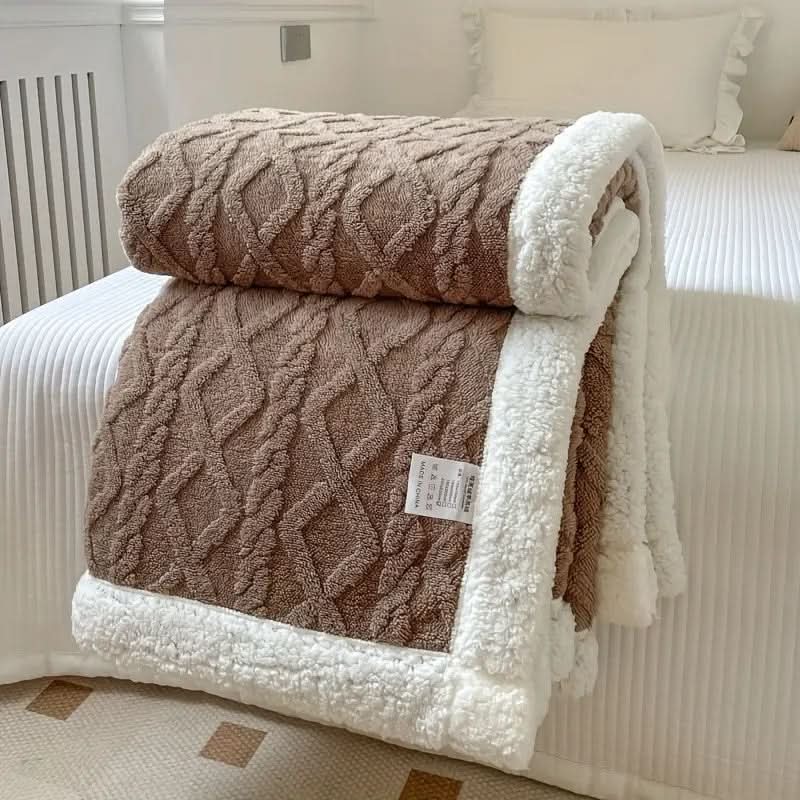 Reversible Ultra-Cozy Sherpa Fleece Throw Blanket