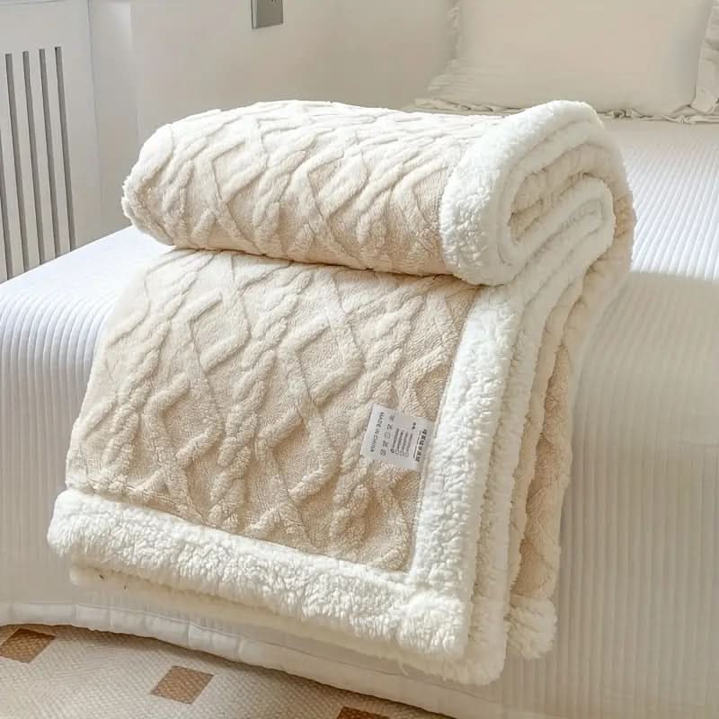 Reversible Ultra-Cozy Sherpa Fleece Throw Blanket