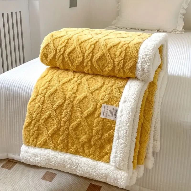 Reversible Ultra-Cozy Sherpa Fleece Throw Blanket