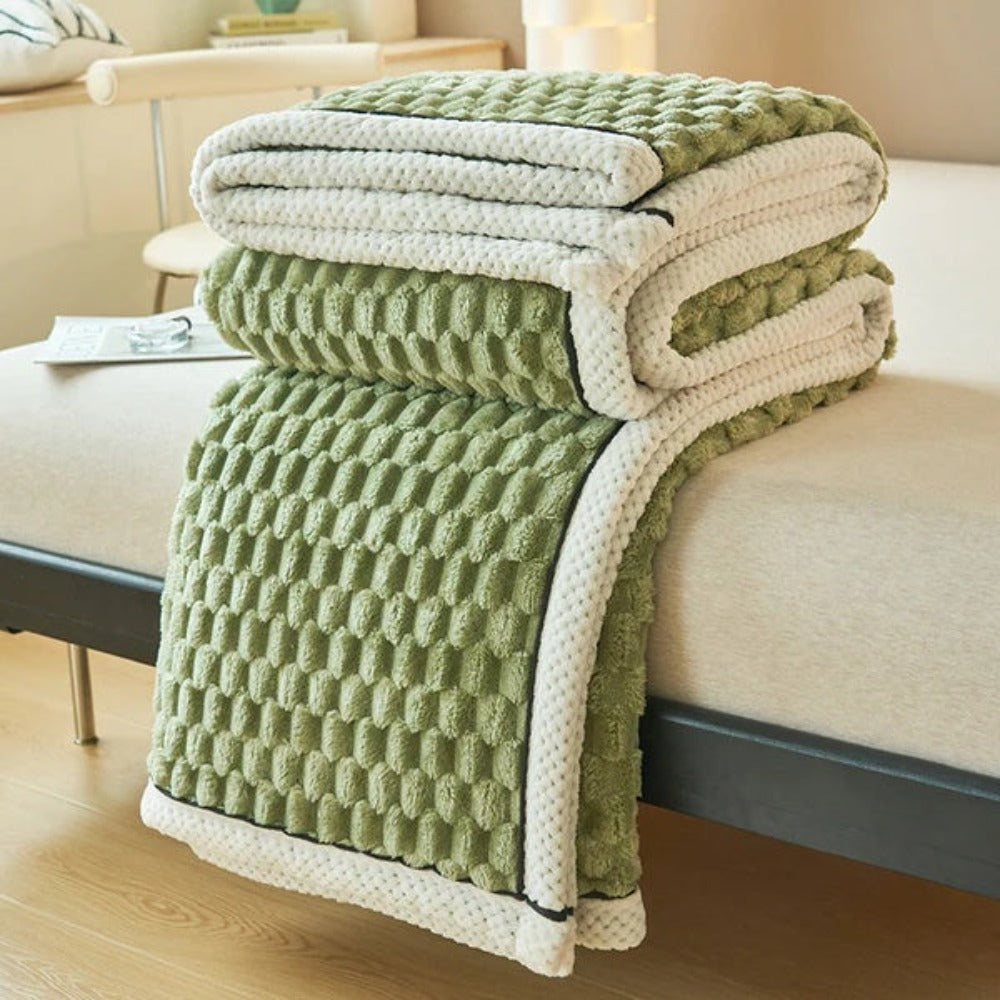 Bubble Textured Sherpa Fleece Cuddle Blanket
