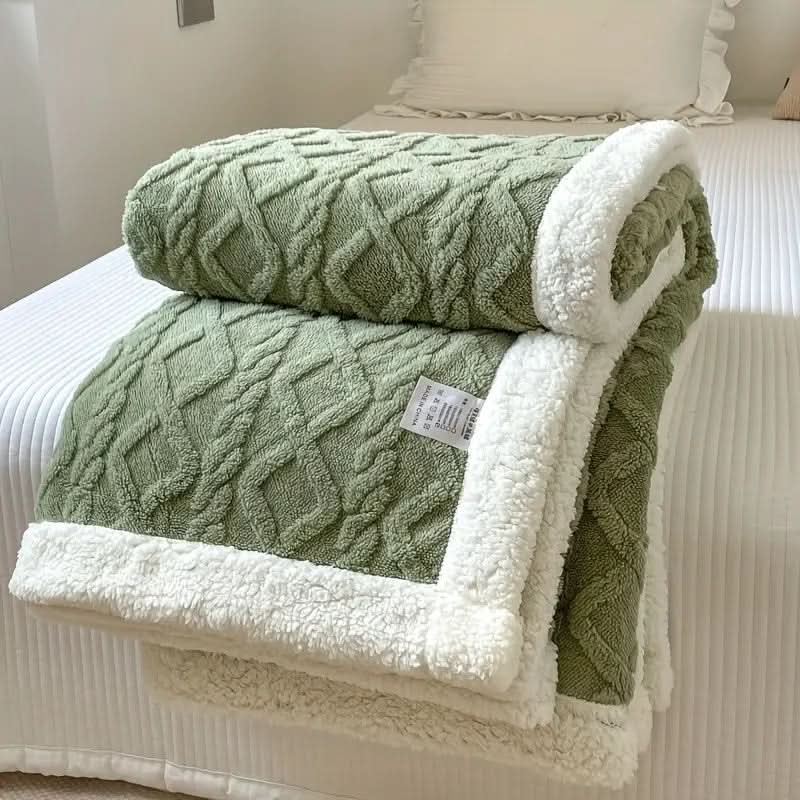 Reversible Ultra-Cozy Sherpa Fleece Throw Blanket