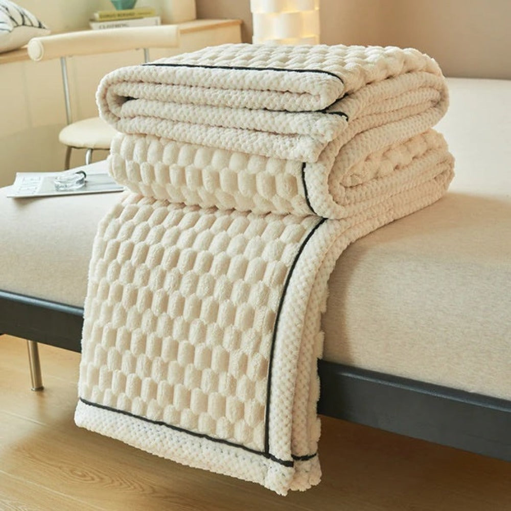 Bubble Textured Sherpa Fleece Cuddle Blanket