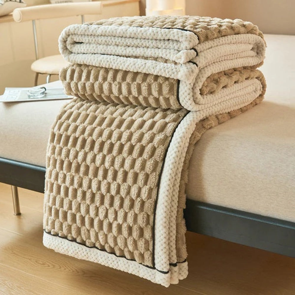 Bubble Textured Sherpa Fleece Cuddle Blanket