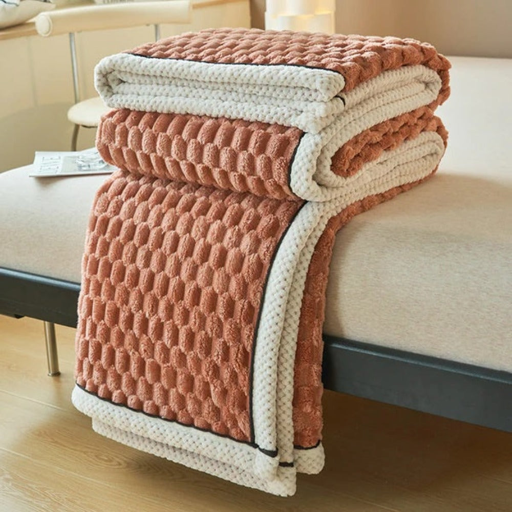 Bubble Textured Sherpa Fleece Cuddle Blanket