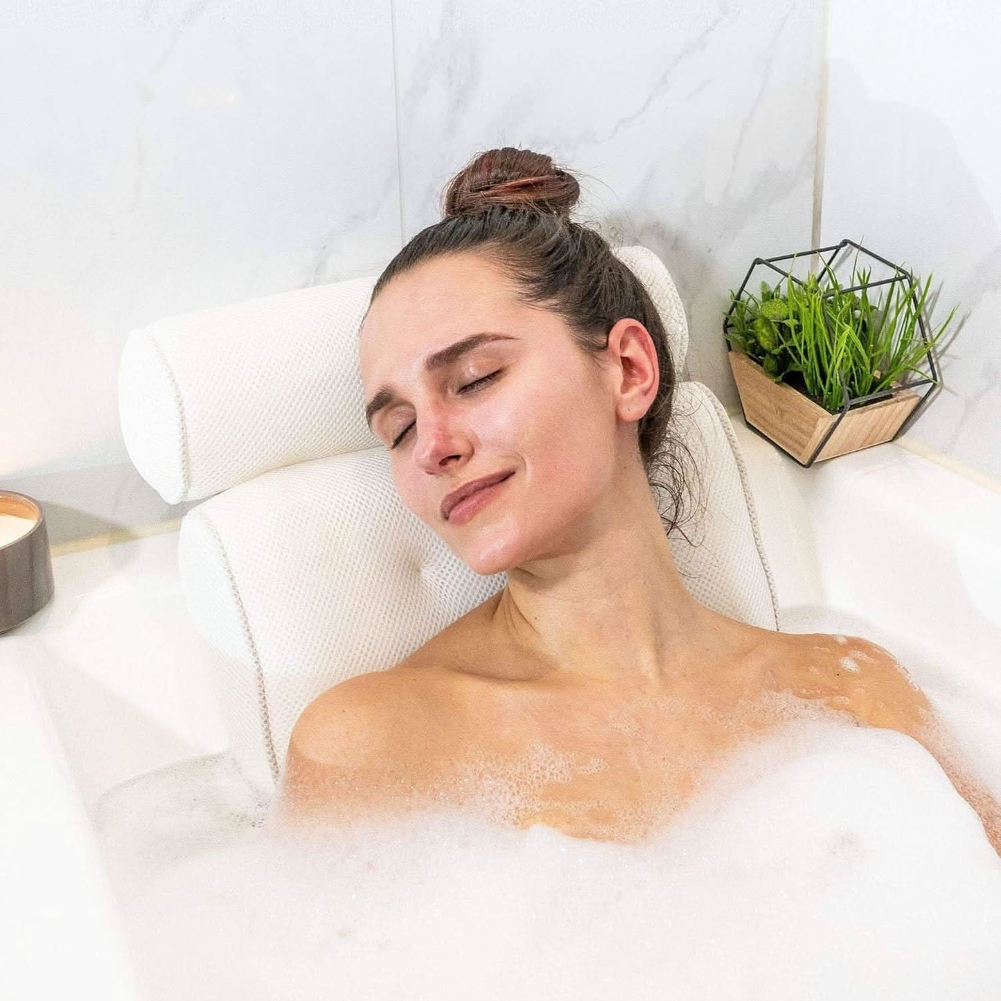 Ergonomic Bath Pillow with 4D Air Mesh for Ultimate Comfort