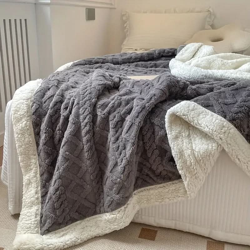 Reversible Ultra-Cozy Sherpa Fleece Throw Blanket