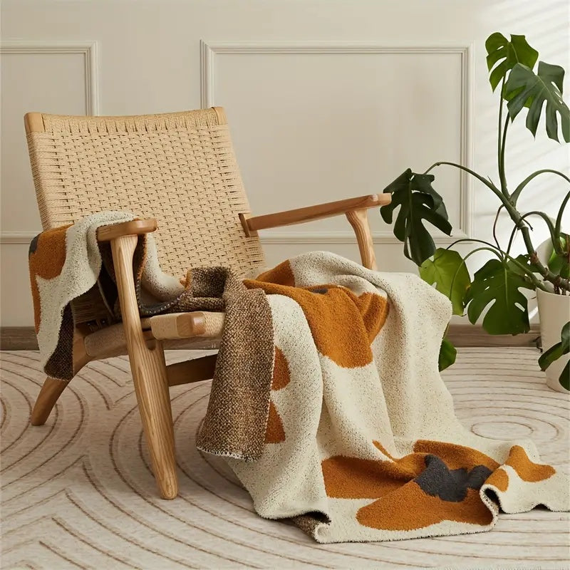 Floral Knitted Blanket for All-Season Comfort