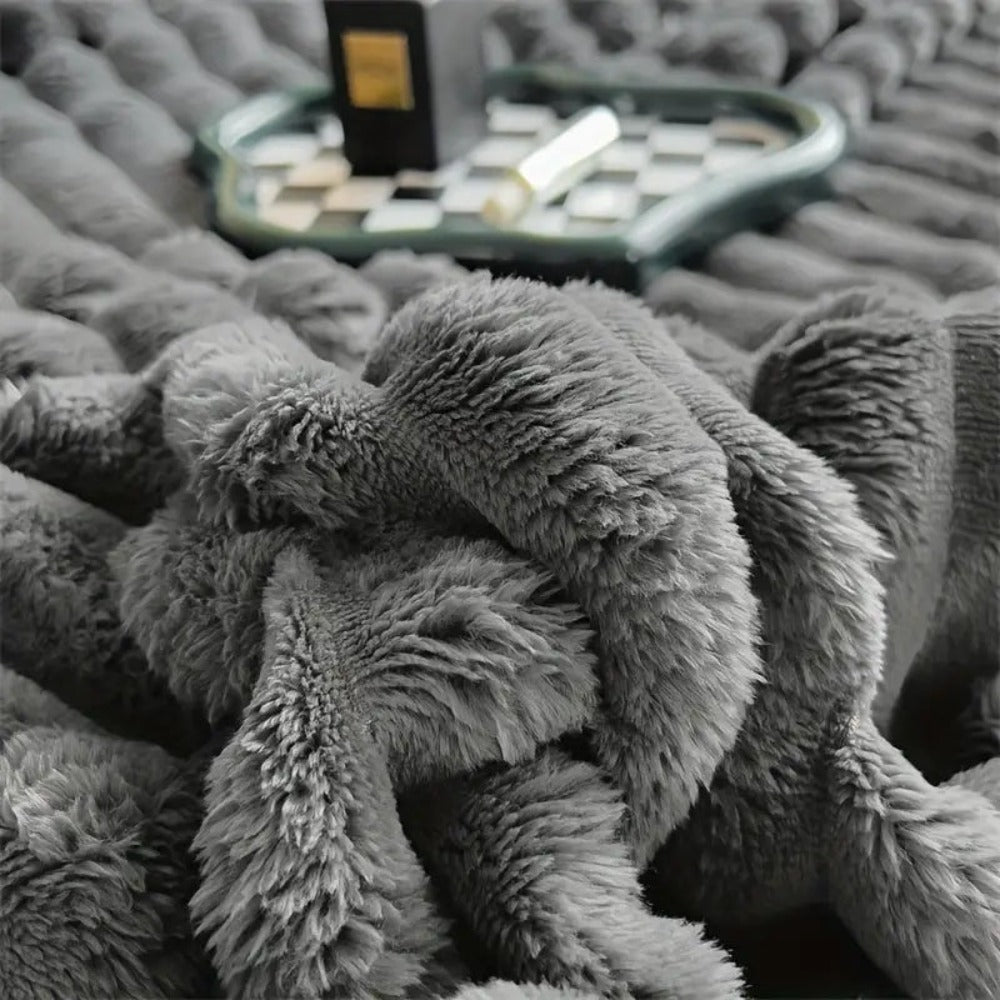 Cloud Nine Plush Ribbed Throw Blanket