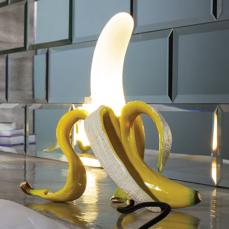Art Deco Banana Lights Table Lamp with Copper and Chrome Finish