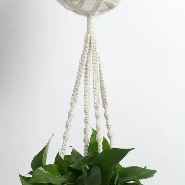 Handmade Boho Macrame Plant Hanger Set - 4 Pieces