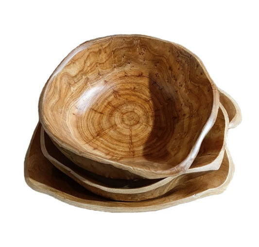 Teak Root Wood Serving Bowl 30cm