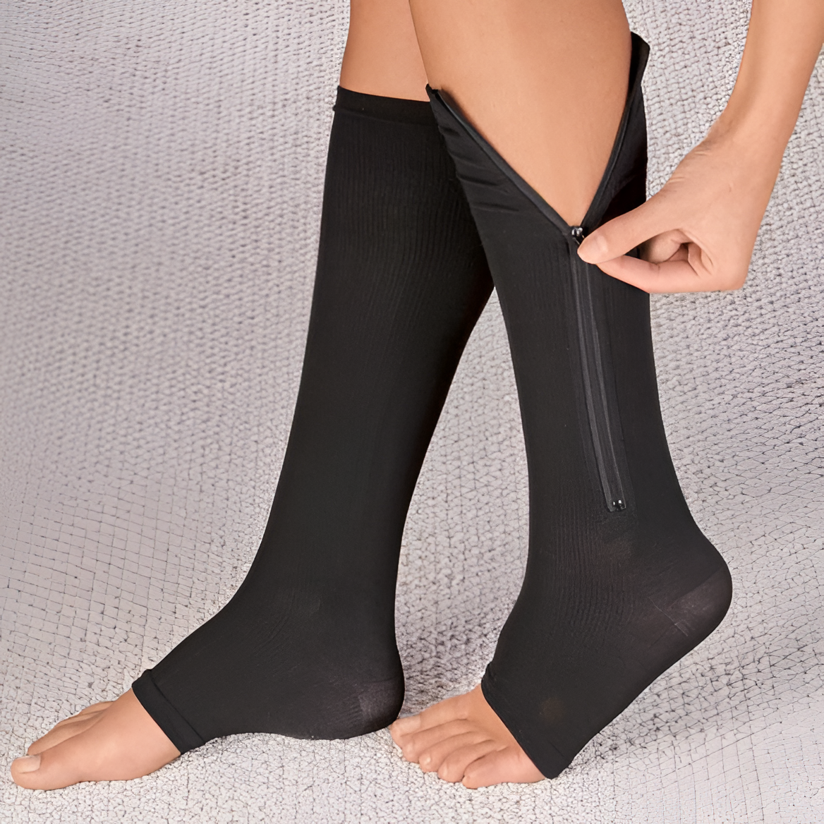 Zippered Compression Socks 20-30 mmHg for Leg Support and Recovery