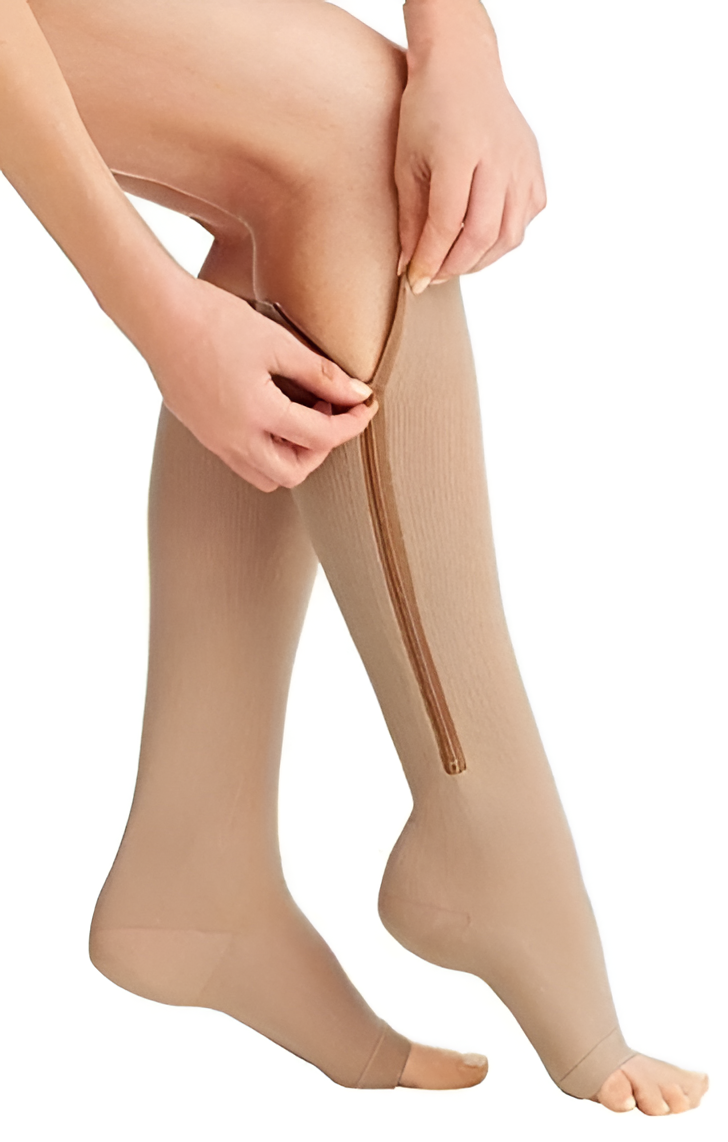 Zippered Compression Socks 20-30 mmHg for Leg Support and Recovery