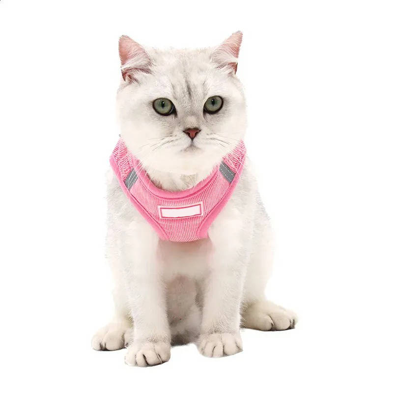 Reflective Corduroy Dog Harness and Leash Set for Small to Medium Pets