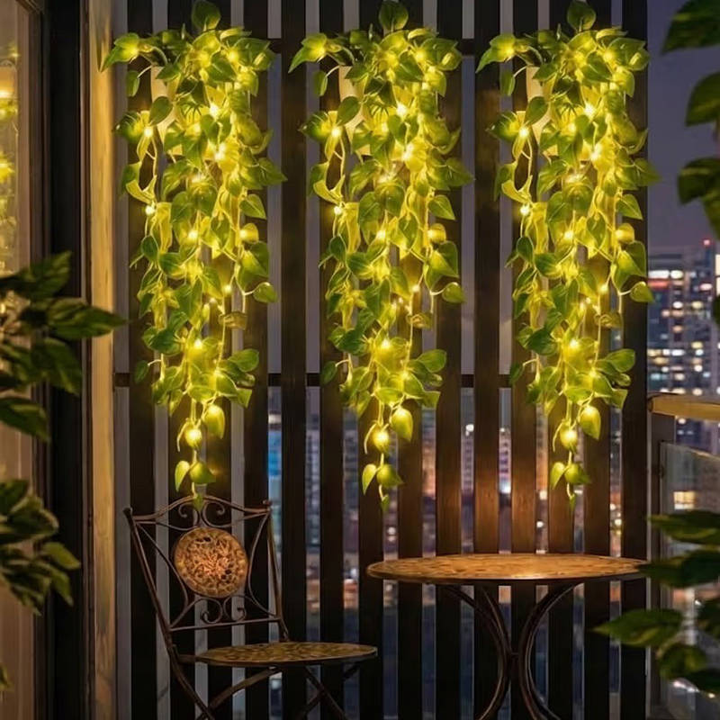 Artificial Ivy Garland with LED Lights - Flexible Faux Hanging Vines for Indoor and Outdoor Decor