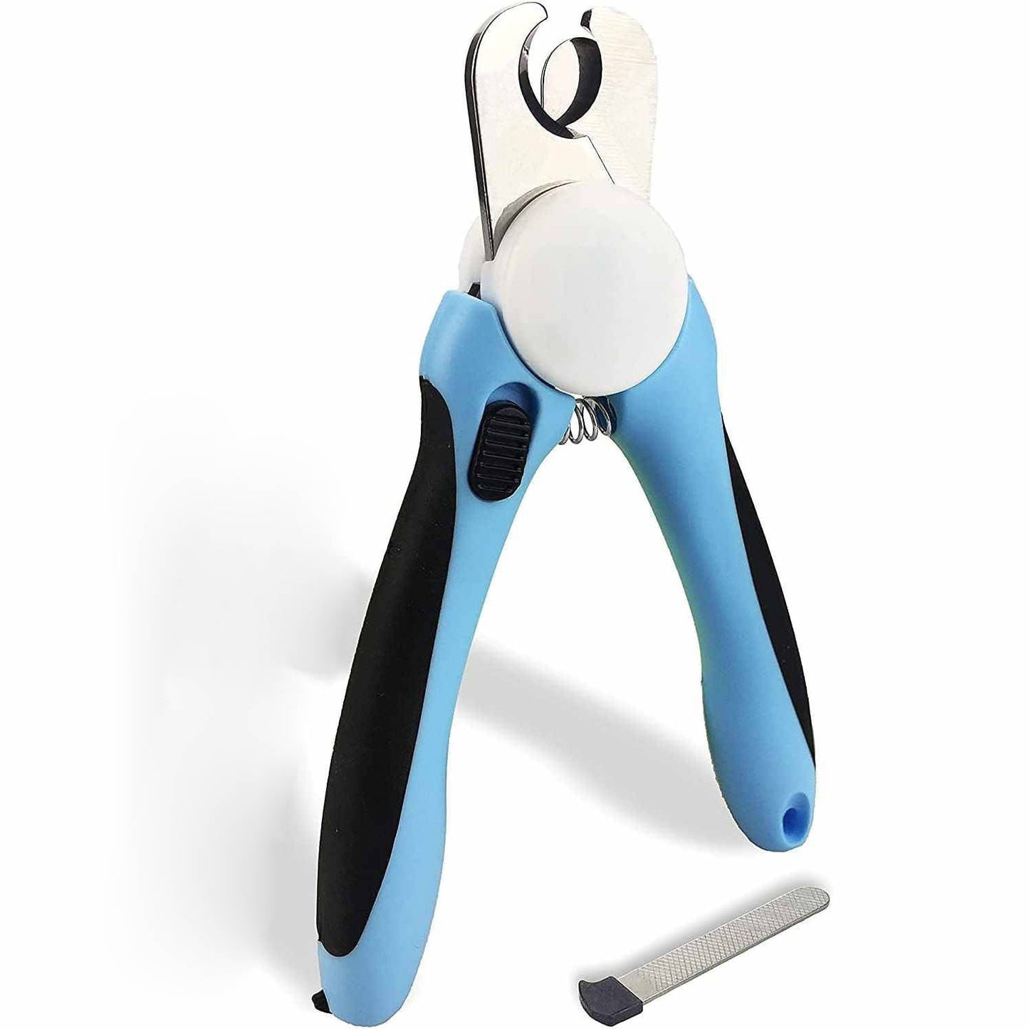 Stainless Steel Pet Nail Clippers with Safety Guard and Built-In File for Dogs and Cats