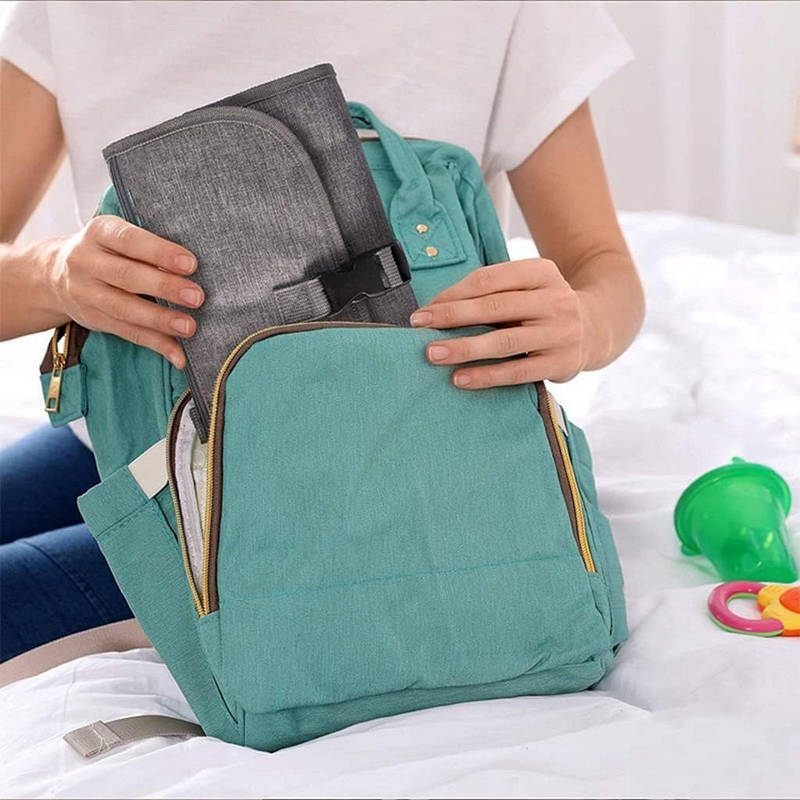 Portable Waterproof Diaper Changing Pad with Wipes Pocket and Head Pillow