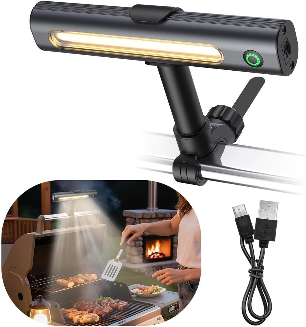 Rechargeable Magnetic BBQ Grill Light with 360-Degree Rotation and USB C Charging