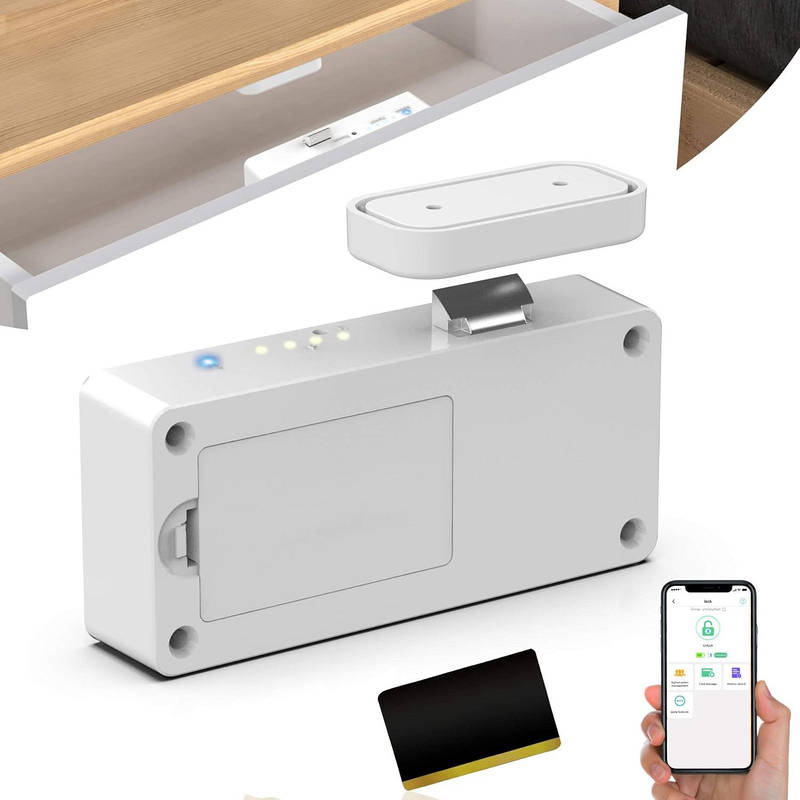 Keyless Magnetic Cabinet Lock with Adhesive Installation and 5 Unlock Methods