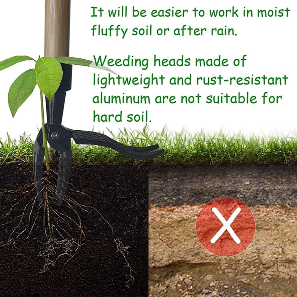 Stand Up Aluminum Weed Puller Tool with Serrated Claw