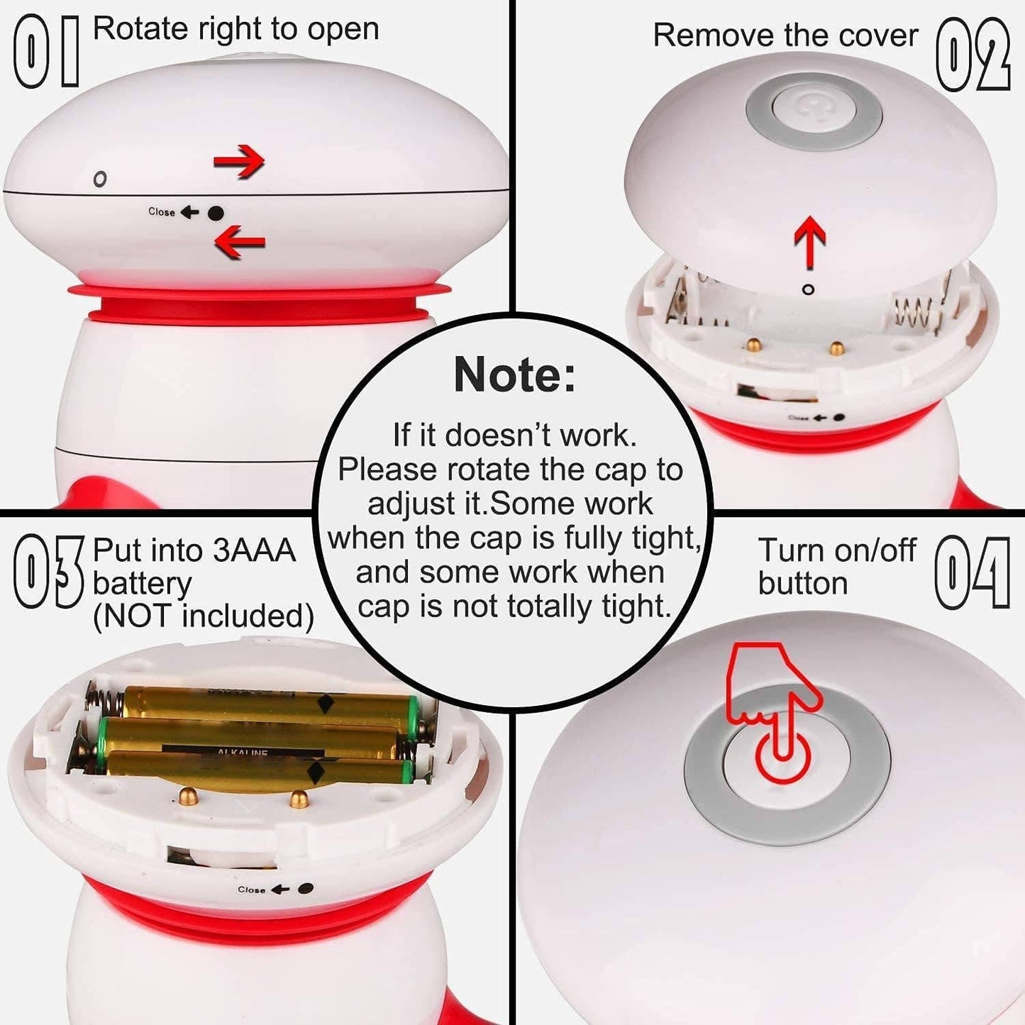 Portable Mini Handheld Vibrating Body Massager with LED Light for Pain Relief