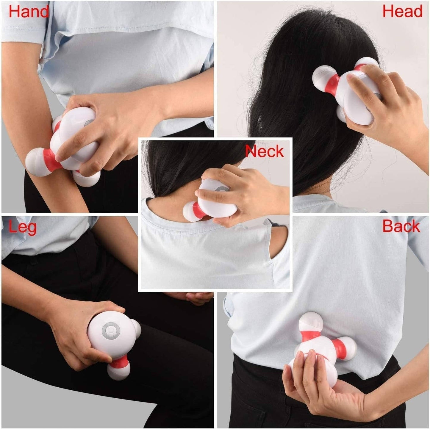 Portable Mini Handheld Vibrating Body Massager with LED Light for Pain Relief