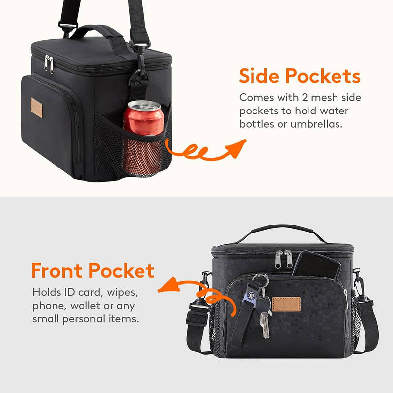 Large Insulated Leakproof Lunch Bag Soft Cooler with Padded Handles and Extra Storage Pockets