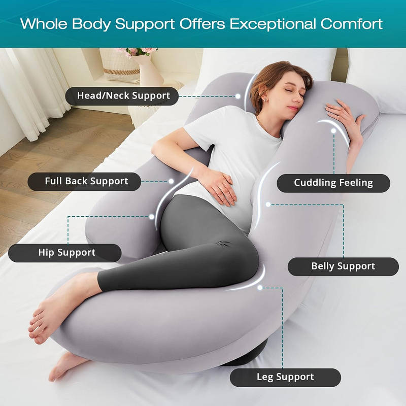 U Shaped Cooling Pregnancy Pillow with Removable Cover